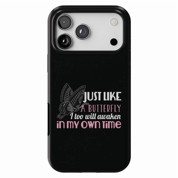 DistinctInk MagSafe Tough Case for iPhone 17 Pro (6.3") - Like a Butterfly, Awaken in My Own Time - Shockproof Drop Protection MagSafe Compatible Cover
