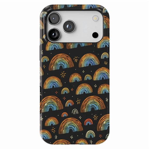 DistinctInk MagSafe Tough Case for iPhone 17 Pro (6.3") - Scattered Spectrums: A Minimalistic Rainbow Pattern - Shockproof Drop Protection MagSafe Compatible Cover