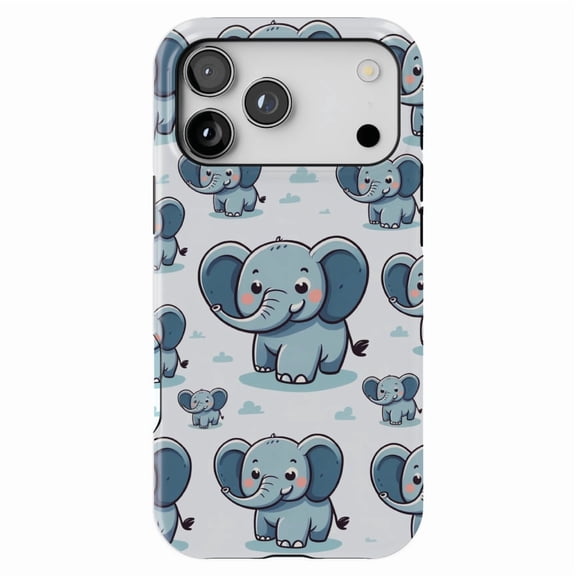 DistinctInk MagSafe Tough Case for iPhone 17 Pro (6.3") - Whimsical Elephant Parade: A Playful Pattern - Shockproof Drop Protection MagSafe Compatible Cover