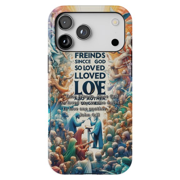 DistinctInk MagSafe Tough Case for iPhone 17 Pro Max (6.9") - 1 John 4:11 - Loving One Another as God Loves Us - Shockproof Drop Protection MagSafe Compatible Cover