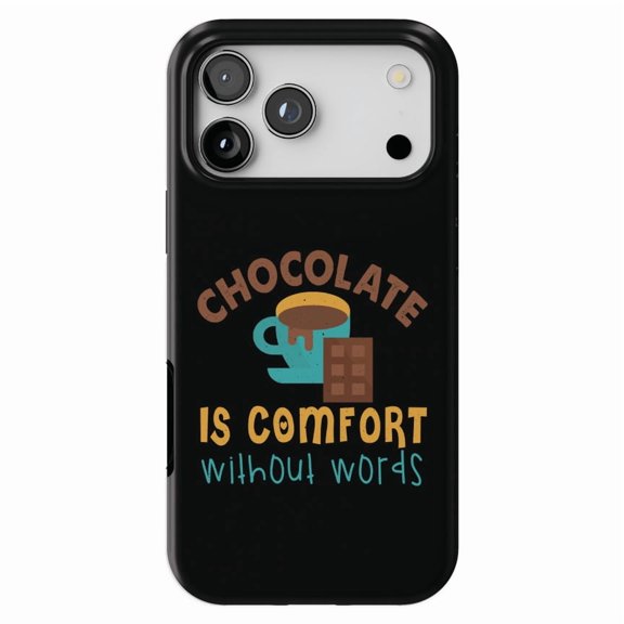 DistinctInk MagSafe Tough Case for iPhone 17 Pro Max (6.9") - Chocolate is Comfort Without Words - Shockproof Drop Protection MagSafe Compatible Cover