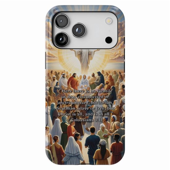 DistinctInk MagSafe Tough Case for iPhone 17 Pro Max (6.9") - Christ: The Unifying Force Beyond All Distinctions - Colossians 3:11 - Shockproof Drop Protection MagSafe Compatible Cover