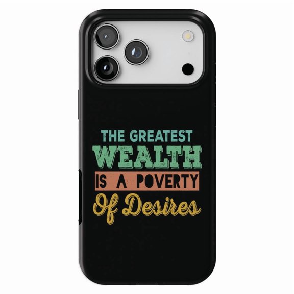 DistinctInk MagSafe Tough Case for iPhone 17 Pro Max (6.9") - Greatest Wealth is Poverty of Desires - Shockproof Drop Protection MagSafe Compatible Cover