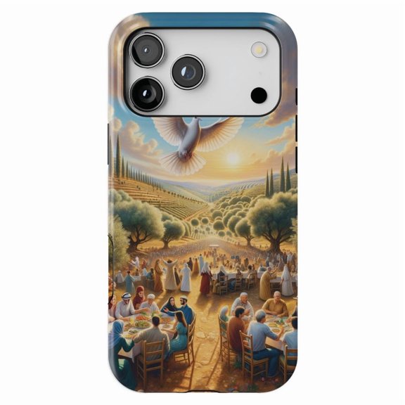 DistinctInk MagSafe Tough Case for iPhone 17 Pro Max (6.9") - Harmony Blossoms in Ancient Palestinian Landscape - Shockproof Drop Protection MagSafe Compatible Cover