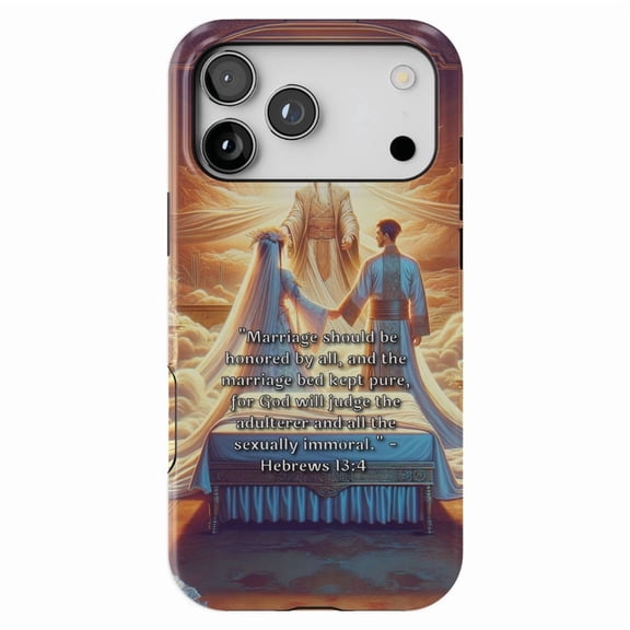 DistinctInk MagSafe Tough Case for iPhone 17 Pro Max (6.9") - Honoring Marriage: Hebrews 13:4 Emphasizes Purity and Accountability - Shockproof Drop Protection MagSafe Compatible Cover