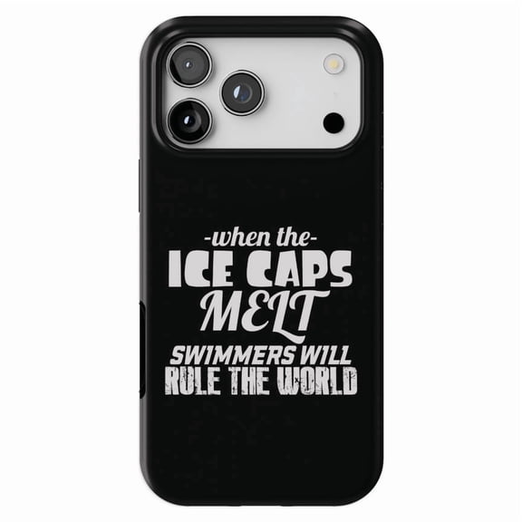 DistinctInk MagSafe Tough Case for iPhone 17 Pro Max (6.9") - When Ice Caps Melt Swimmer Rule The World - Shockproof Drop Protection MagSafe Compatible Cover
