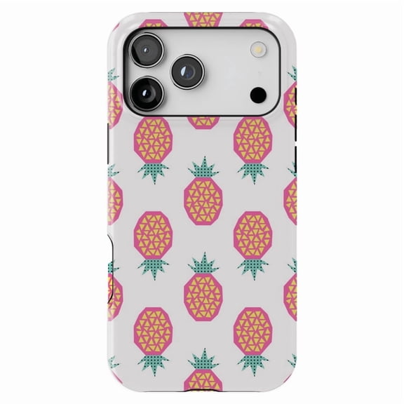DistinctInk MagSafe Tough Case for iPhone 17 Pro Max (6.9") - Summer Graphics - Pineapple Pattern - Pink - Shockproof Drop Protection MagSafe Compatible Cover