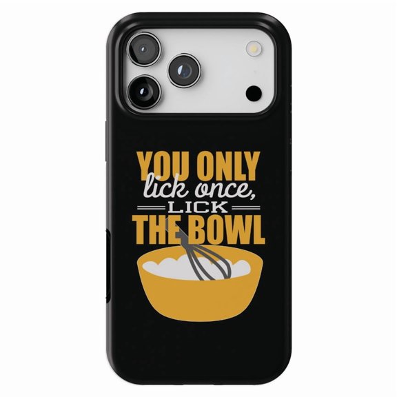 DistinctInk MagSafe Tough Case for iPhone 17 Pro Max (6.9") - You Only Lick Once - Lick The Bowl - Baking - Shockproof Drop Protection MagSafe Compatible Cover