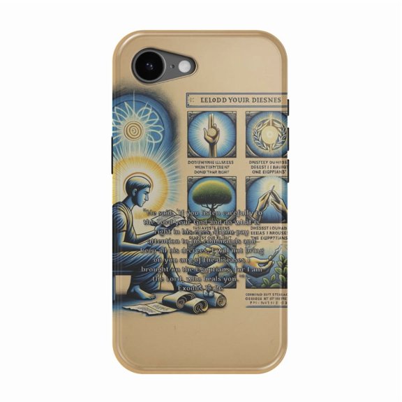 DistinctInk MagSafe Tough Case for iPhone 17e (6.1") - Exodus 15:26 - God's Promise of Healing and Protection - Shockproof Drop Protection MagSafe Compatible Cover