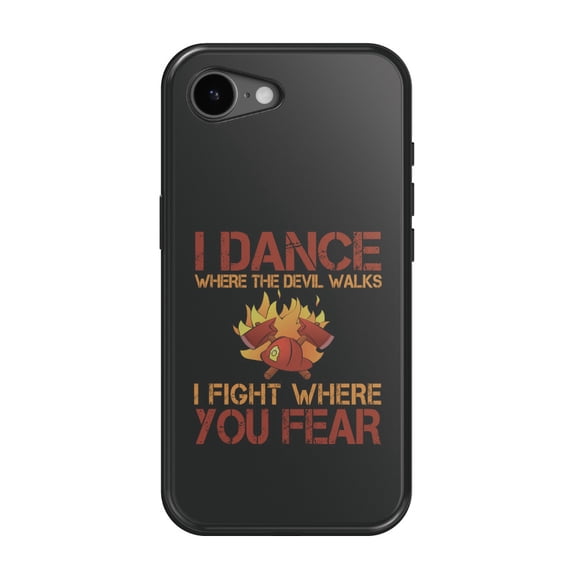 DistinctInk MagSafe Tough Case for iPhone 17e (6.1") - Firefighter - I Dance Where The Devil Walks - Shockproof Drop Protection MagSafe Compatible Cover