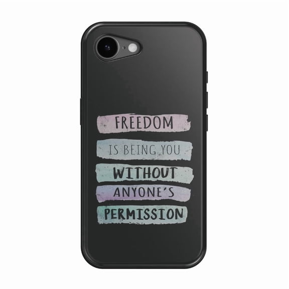DistinctInk MagSafe Tough Case for iPhone 17e (6.1") - Freedom is Being You Without Anyone's Permission - Shockproof Drop Protection MagSafe Compatible Cover