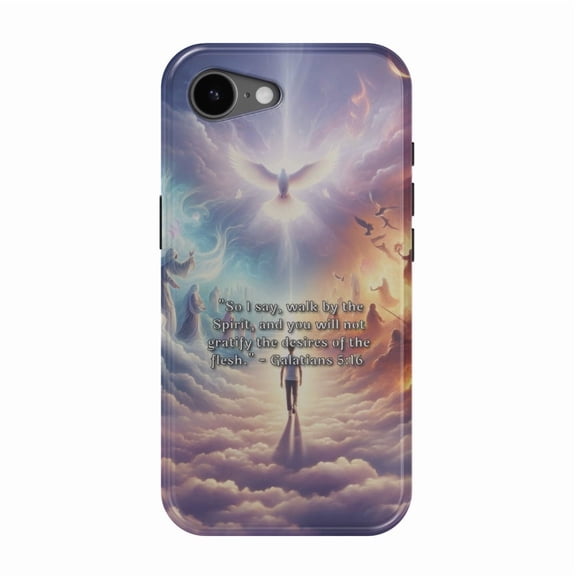 DistinctInk MagSafe Tough Case for iPhone 17e (6.1") - Galatians 5:16 - Walking by The Spirit's Guidance - Shockproof Drop Protection MagSafe Compatible Cover