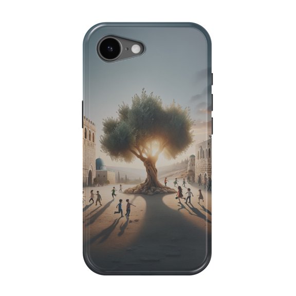 DistinctInk MagSafe Tough Case for iPhone 17e (6.1") - Harmony Under The Olive Tree: A Peaceful Palestine - Shockproof Drop Protection MagSafe Compatible Cover