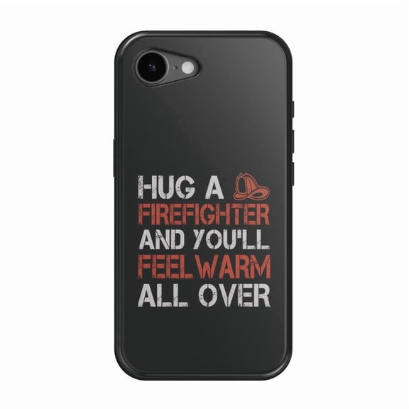 DistinctInk MagSafe Tough Case for iPhone 17e (6.1") - Hug a Firefighter You'll Feel Warm All Over - Shockproof Drop Protection MagSafe Compatible Cover