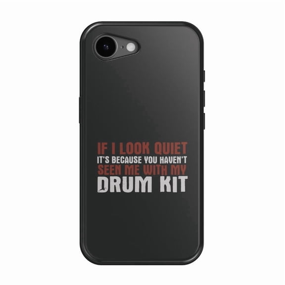 DistinctInk MagSafe Tough Case for iPhone 17e (6.1") - If I Look Quiet, You Haven't Seen My Drum Kit - Shockproof Drop Protection MagSafe Compatible Cover
