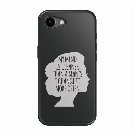 DistinctInk MagSafe Tough Case for iPhone 17e (6.1") - My Mind is Cleaner Than a Man's I Change It - Shockproof Drop Protection MagSafe Compatible Cover