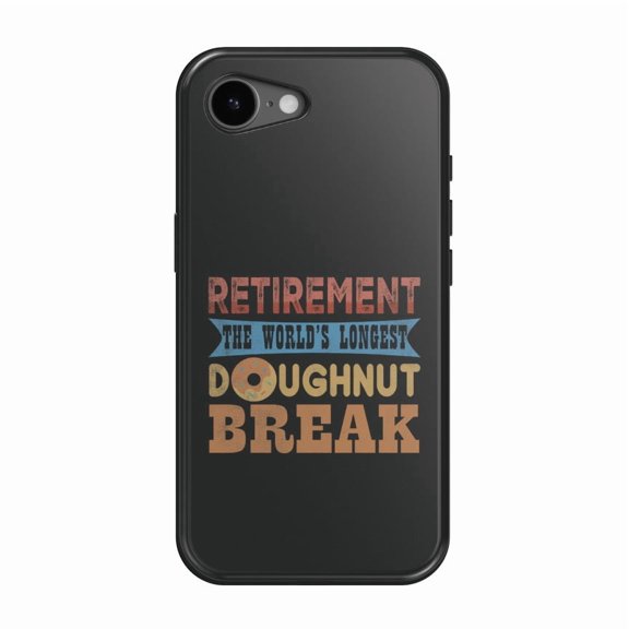 DistinctInk MagSafe Tough Case for iPhone 17e (6.1") - Retirement World's Longest Doughnut Break - Shockproof Drop Protection MagSafe Compatible Cover
