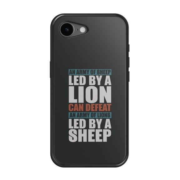 DistinctInk MagSafe Tough Case for iPhone 17e (6.1") - Sheep Led by Lion Defeat Lions Led by Sheep - Shockproof Drop Protection MagSafe Compatible Cover