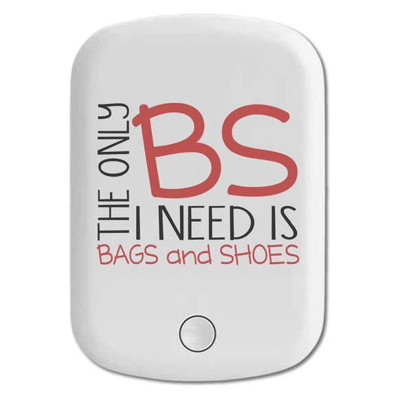 DistinctInk Magnetic Battery Pack, 10000 mAh Wireless Portable Charger with USB-C Cable, Compatible with MagSafe iPhone 14 / 13 / 12 Series - The Only BS I Need is Bags and Shoes