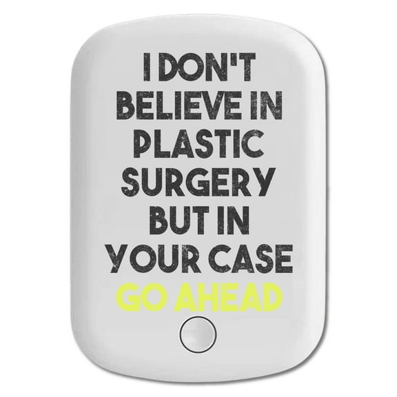 DistinctInk Magnetic Battery Pack, 10000 mAh Wireless Portable Charger with USB-C Cable, Compatible with MagSafe iPhone 14 / 13 / 12 Series - Don't Believe in Plastic Surgery But Go Ahead