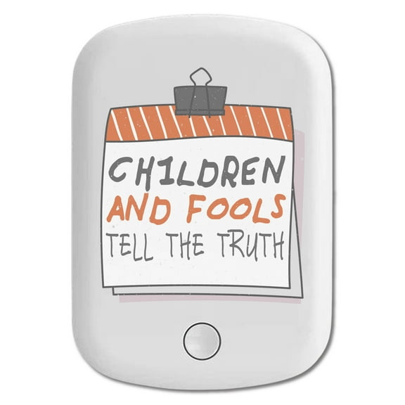 DistinctInk Magnetic Battery Pack, 10000 mAh Wireless Portable Charger with USB-C Cable, Compatible with MagSafe iPhone 14 / 13 / 12 Series - Children And Fools Tell Truth