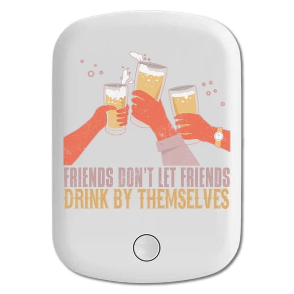 DistinctInk Magnetic Battery Pack, 10000 mAh Wireless Portable Charger with USB-C Cable, Compatible with MagSafe iPhone 14 / 13 / 12 Series - Friends Don't Let Friends Drink By Themselves