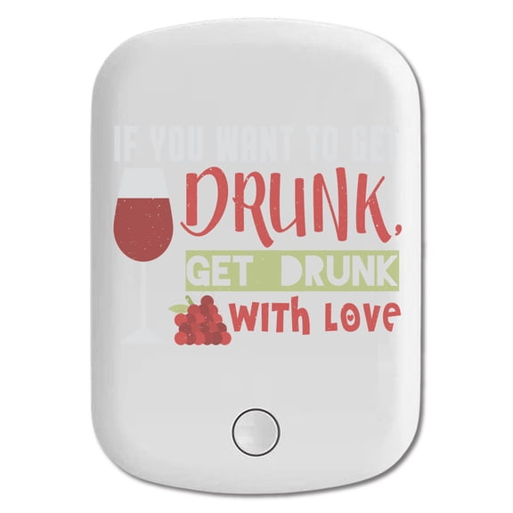 DistinctInk Magnetic Battery Pack, 10000 mAh Wireless Portable Charger with USB-C Cable, Compatible with MagSafe iPhone 14 / 13 / 12 Series - Get Drunk With Love