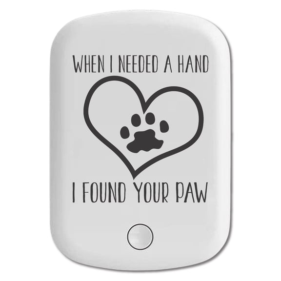 DistinctInk Magnetic Battery Pack, 10000 mAh Wireless Portable Charger with USB-C Cable, Compatible with MagSafe iPhone 14 / 13 / 12 Series - When I Need A Hand I Found Your Paw