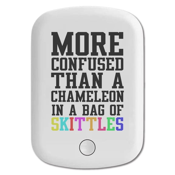 DistinctInk Magnetic Battery Pack, 5000 mAh Wireless Portable Charger with USB-C Cable, Compatible with MagSafe iPhone 14 / 13 / 12 Series - More Confused than Chameleon in Skittles