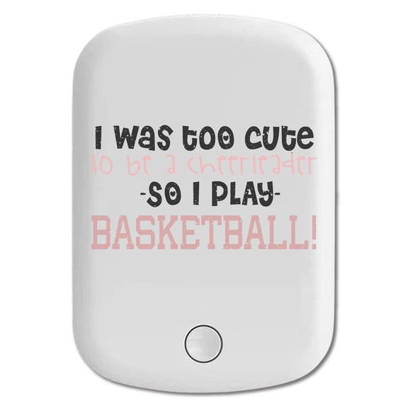 DistinctInk Magnetic Battery Pack, 5000 mAh Wireless Portable Charger with USB-C Cable, Compatible with MagSafe iPhone 14 / 13 / 12 Series - Too Cute to Be a Cheerleader Play Basketball