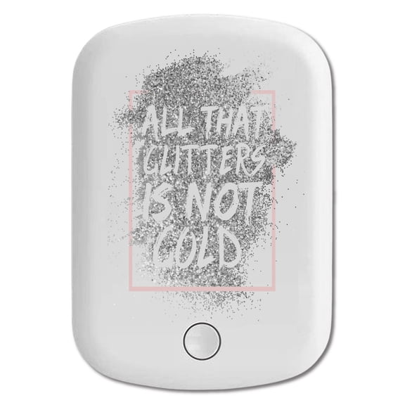 DistinctInk Magnetic Battery Pack, 5000 mAh Wireless Portable Charger with USB-C Cable, Compatible with MagSafe iPhone 14 / 13 / 12 Series - All That Glitters Is Not Gold