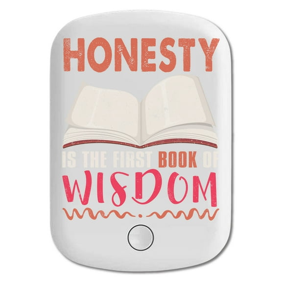 DistinctInk Magnetic Battery Pack, 5000 mAh Wireless Portable Charger with USB-C Cable, Compatible with MagSafe iPhone 14 / 13 / 12 Series - Honesty Is The Book Of Wisdom