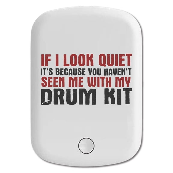 DistinctInk Magnetic Battery Pack, 5000 mAh Wireless Portable Charger with USB-C Cable, Compatible with MagSafe iPhone 14 / 13 / 12 Series - If I Look Quiet, You Haven't Seen My Drum Kit