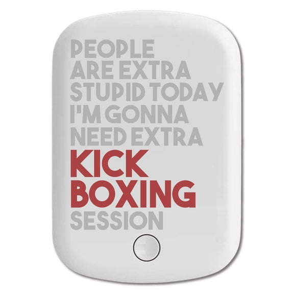 DistinctInk Magnetic Battery Pack, 5000 mAh Wireless Portable Charger with USB-C Cable, Compatible with MagSafe iPhone 14 / 13 / 12 Series - People Are Stupid Need Extra Kick Boxing