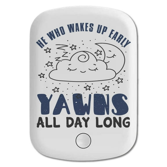 DistinctInk Magnetic Battery Pack, 5000 mAh Wireless Portable Charger with USB-C Cable, Compatible with MagSafe iPhone 14 / 13 / 12 Series - Wake Up Early Yawn All Day