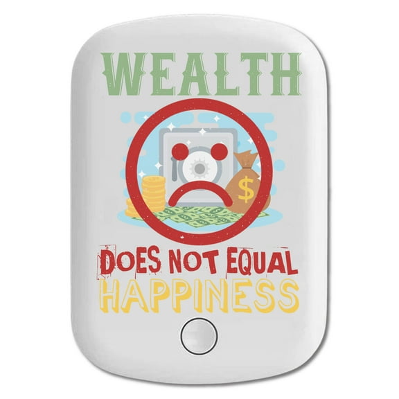 DistinctInk Magnetic Battery Pack, 5000 mAh Wireless Portable Charger with USB-C Cable, Compatible with MagSafe iPhone 14 / 13 / 12 Series - Wealth Does Not Equal Happiness