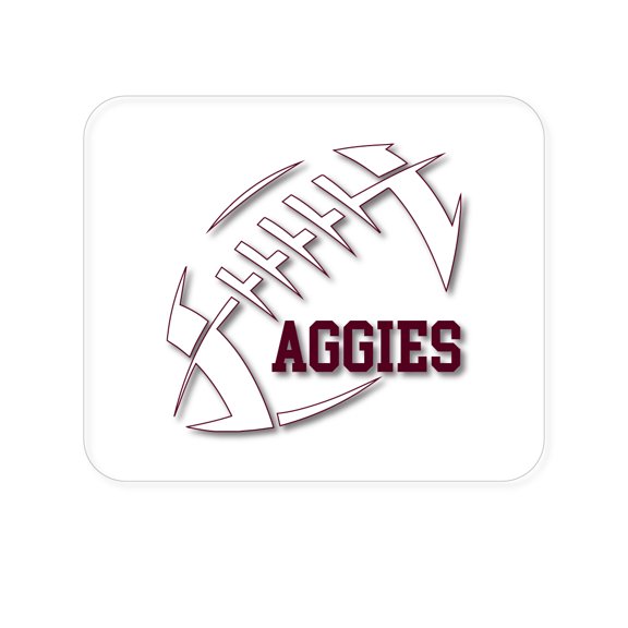 DistinctInk Mouse Pad - 1/4" Foam Rubber - Aggies Football - Maroon, White