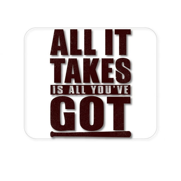 DistinctInk Mouse Pad - 1/4" Foam Rubber - All It Takes Is All You've Got Baseball