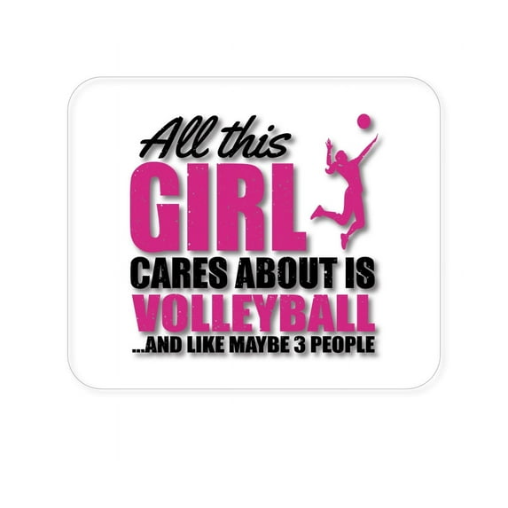 DistinctInk Mouse Pad - 1/4" Foam Rubber - All This Girl Cares About is Volleyball