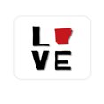 thumbnail image 1 of DistinctInk Mouse Pad - 1/4" Foam Rubber - Arkansas - Love Black & Red, 1 of 3