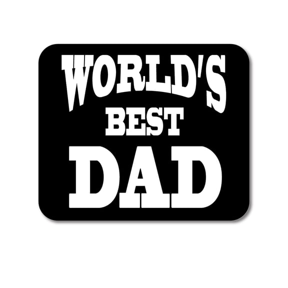 DistinctInk Mouse Pad - 1/4" Foam Rubber - Black White World's Best Dad