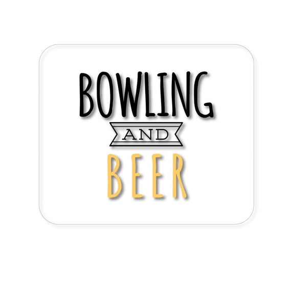 DistinctInk Mouse Pad - 1/4" Foam Rubber - Bowling and Beer