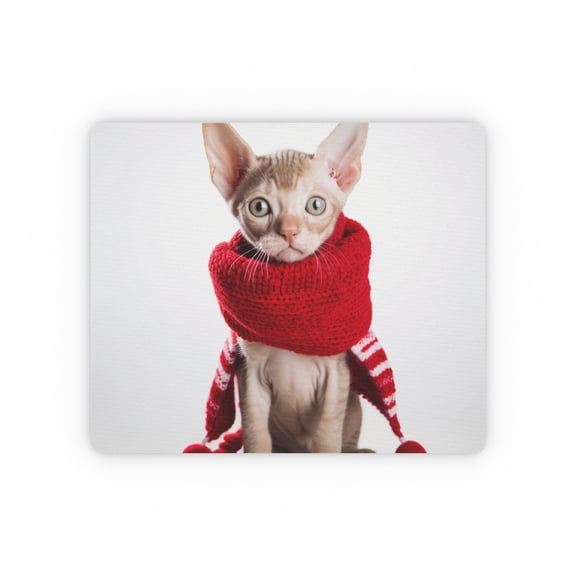 DistinctInk Mouse Pad - Devon Rex Kitten - 1/4 inch Foam Rubber, Non-Slip