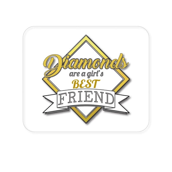 DistinctInk Mouse Pad - Diamonds Are a Girl's Best Friend - 1/4 inch Foam Rubber, Non-Slip