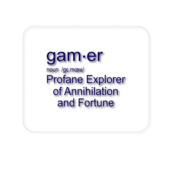 DistinctInk Mouse Pad - 1/4" Foam Rubber - Gamer Dictionary Definition Profane Explorer