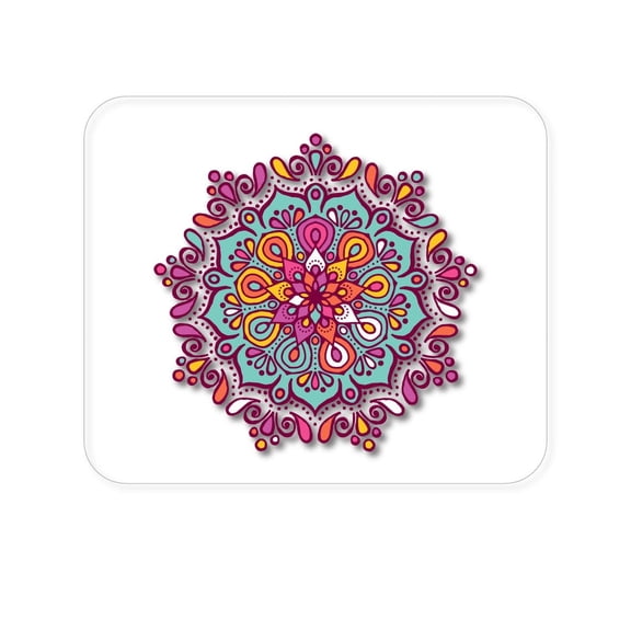 DistinctInk Mouse Pad - 1/4" Foam Rubber - Jewel Tone Mandala Colorful