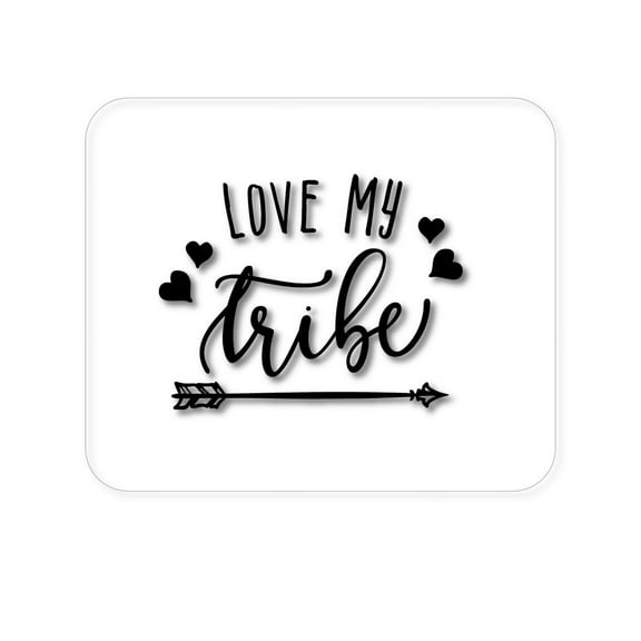 DistinctInk Mouse Pad - 1/4" Foam Rubber - Love My Tribe - Black Arrow