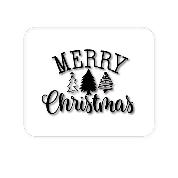 DistinctInk Mouse Pad - 1/4" Foam Rubber - Merry Christmas Doodle Trees