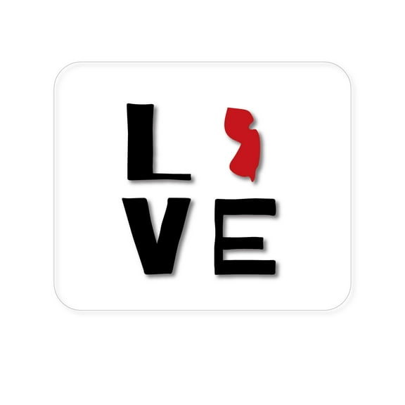 DistinctInk Mouse Pad - 1/4" Foam Rubber - New Jersey - Love Red & Black