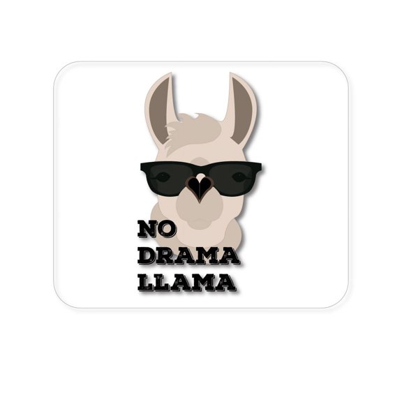 DistinctInk Mouse Pad - 1/4" Foam Rubber - No Drama Llama Cartoon